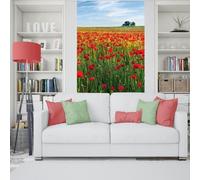 Linea Hogar Poster autocollant "Fleurs rouges" 200 x 140 cm