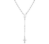 Linea Italia Gioielli - Collier chapelet en argent 925 avec croix et médaille - bijoux Made in Italy
