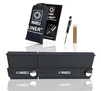 LINEA Jauge de Contour 13+25 cm Connectable à l'infini avec Verrou de Forme - Kit Noir avec Crayon Pro, Mines, Sac & Boîte - Gabarit Outil Traçage Découpe Bois Carrelage Parquet, Idée Cadeau Bricolage