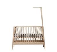 Linea Lit bébé en hêtre avec baldaquin en hêtre sans matelas