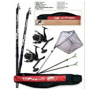 LINEAEFFE Pike Brochet Combo Set 2 Canne + 2 Rouleaux + Épuisette+ Stand +