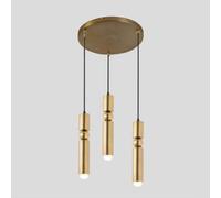 Linear 3 Chandelier Contemporary LED Light Fixture Brushed Gold Long Tube Hanging Lamp Farmhouse Black Industrial Cluster Pendant Lighting for Kitchen Bar Dining Room Bedroom