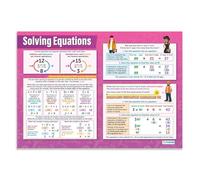 Linear Equations Poster - How to Solve Algebra Equations, Formulas & Methods Guide for Math Classroom & Homeschool Decor(Framed,08x12inch(20x30cm))