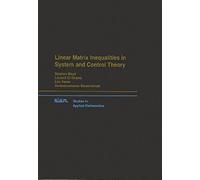 Linear Matrix Inequalities In System And Control Theory