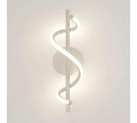 Linear Spiral Wall Lamp White Metal Wall Light with Acrylic Lampshade Bedside Led Wall Sconce Nordic Simple Wall Lantern for Bedroom Living Room Study Room Corridor Dining Room Restaurant (Size/Warm L