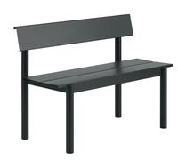 Muuto Banc Linear Steel avec dossier Noir. 110x34 cm
