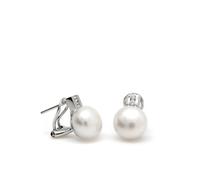 Lineargent Boucles d'oreilles toi et moi avec perle et motif zircon