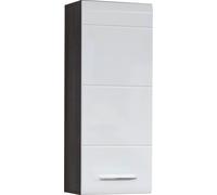 LineBad Armoire de toilette, 1 porte, argent fumé, blanc brillant.