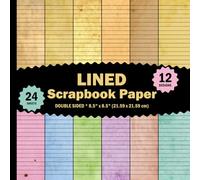 Lined Scrapbook Paper: 24 Vintage Retro Old Aged for Journaling, Writing, Recipes, Cards, Letters, Invitations - 12 Designs - 2 Sheets/Design - 8.5"x8.5"