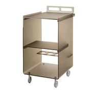 LINEE Recanati Complementi - Chariot de cuisine Marseille en PMMA satiné, 62 x 46 x 87 cm - Avec roues et porte-bouteilles, design moderne et fonctionnel - Fabriqué en Italie (marron satiné)