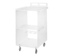 LINEE Recanati Complementi - Chariot de cuisine Marseille en PMMA satiné, 62 x 46 x 87 cm - Avec roues et porte-bouteilles, design moderne et fonctionnel - Fabriqué en Italie (transparent satiné)