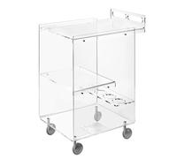 LINEE Recanati Complementi - Chariot de cuisine Marseille en PMMA satiné, 62 x 46 x 87 cm - Avec roues et porte-bouteilles, design moderne et fonctionnel - Fabriqué en Italie (Transparent)