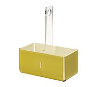 LINEE Recanati MediterRANEA Porte-gobelets double en PMMA 18 x 10 x 23 cm - Support décoratif de table moderne - Fabriqué en Italie (Jaune Transparent/Blanc)