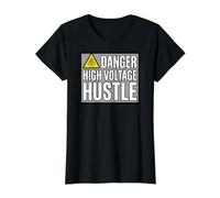 Lineman Danger High Voltage Hustle Electrical Work T-Shirt Graphique avec Valeur, Femme, Noir, XL