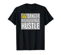 Lineman Danger High Voltage Hustle Electrical Work T-Shirt Graphique avec Valeur, Homme, Noir, L