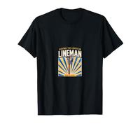Lineman Garding The Lights on Rain Or Shine Power Pole T-Shirt