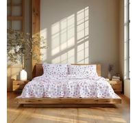 Linen Closet Parure de lit 100% Percale de Coton 160 g/m² pour Grand lit Motif étoiles glacées