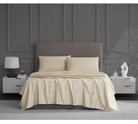 Linen Closet Parure de lit 4 pièces en Coton Beige King Size