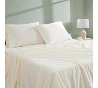 Linen Closet Parure de lit 4 pièces en Coton Bio Frais Ivoire