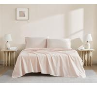 Linen Closet Parure de lit 4 pièces en Coton Bio Rose Clair