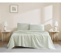 Linen Closet Parure de lit 4 pièces en Coton Bio Vert Clair