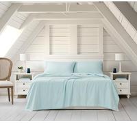 Linen Closet Parure de lit 4 pièces en Coton Doux Vert King Size