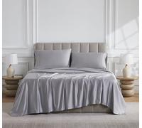 Linen Closet Parure de lit 4 pièces en Coton égyptien de 1000 Fils au Pouce carré, pour très Grand lit, Argent Doux