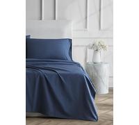 Linen Closet Parure de lit 4 pièces en Percale Bleu Marine