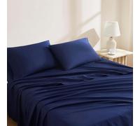 Linen Closet Parure de lit Double en Coton Bio Bleu Marine