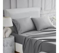 Linen Closet Ultimate Parure de lit 4 pièces en Percale pour très Grand lit Gris foncé