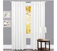 Linen Clubs Lot de 2 Panneaux de Rideaux 100% Coton flammé texturé avec Pattes sur l'envers 127 x 274,3 cm Blanc