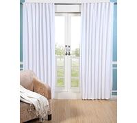 Linen Clubs Lot de 2 Rideaux de fenêtre 100% Coton flammé avec Pattes sur l'envers - 127 x 160 cm - Lavable en Machine pour Un Entretien Facile