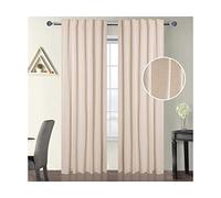 Linen Clubs Lot de 2 Rideaux en Lin et Coton avec Pattes sur l'envers Naturel 127 x 183 cm