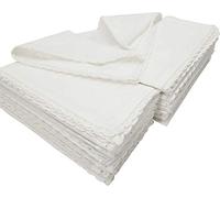 Linen Clubs Serviettes de table blanches carrées en 100 % fibres de coton 51 cm avec dentelle crochetéeArticles de luxe à un prix abordable, Coton, blanc, 20x20 Inch