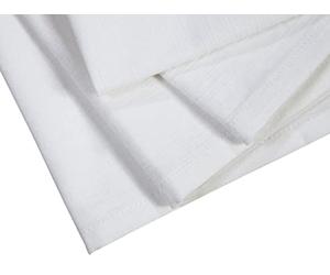 Linen Clubs - Slub Cotton Duck Dinner Napkins - White - 18x18 (Set of 12) - 100% Slub Cotton Duck with Linen Look Napkins (Slub Duck)