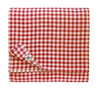 Linen & Cotton Nappe de Table en Tissu à Carreaux Vichy Estella - 100% Lin, Blanc Rouge (140 x 140 cm) Carré Festif Campagnard pour Maison Restaurant Gastronomie Pique-Nique L'été Printemps Pâques