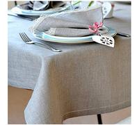 Linen & Cotton Nappe en Lin Ajouree Florence, 100% Lin - 143 x 350cm (Naturel/Beige)
