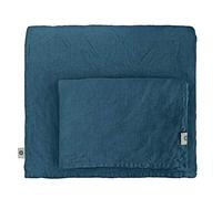 Linen & Cotton Set de Housse de Couette Extra Douce Alicia, 100% Lin Lavé - Bleu Pétrole (140 x 200cm - Single)
