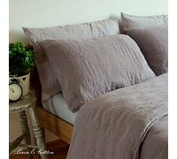Linen & Cotton Taie d'oreille Alicia, 100% Lin Lavé - 50 x 70cm (Taupe)