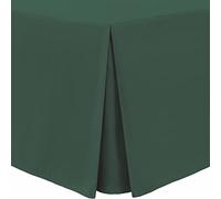 Linen Home Tour de lit plissé en microfibre douce brossée facile d'entretien sans repassage (lit simple, vert bouteille)