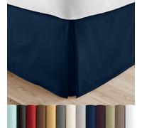 Linen Market Cache-sommier en Microfibre, Facile à Installer, Chute de 36 cm, résistant au rétrécissement et à la décoloration, décoration de Chambre (lit King Size, Bleu Marine)