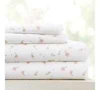 Linen Market Double-Brushed Patterned Microfiber Twin Sheet Set 3 Piece - Oeko-TEX Certified Ultra Soft & Wrinkle-Free - 16" Deep Pocket Sheets - Easy Care Twin Size - Soft Floral Pink