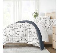 Linen Market Ensembles de Housses de Couette en Microfibre, Motif Champs de Fleurs Gris, lit Double Extra Long