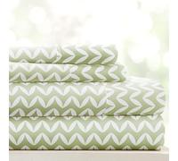 Linen Market Parure de lit, Microfibre, Chevron Bouffant, Sauge, Grand lit