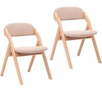 Linen Padded Folding Dining Chairs Comfortable Wood Kitchen Chairs for Easy Storage, Ideal for Weddings, Events, And Small Spaces