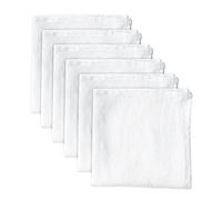 linendo Serviettes de Table en Tissu,Lot de 6-100% Pur Lin, 38 x 38 cm (carré) - Blanc, Lavable Machine, Douces et Réutilisable pour hôtels, cafés, Restaurant, Maison et Cuisine