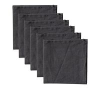 linendo Serviettes de Table en Tissu,Lot de 6-100% Pur Lin, 38 x 38 cm (carré) - Gris Charbon, Lavable Machine, Douces et Réutilisable pour hôtels, cafés, Restaurant, Maison et Cuisine