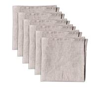 linendo Serviettes de Table en Tissu,Lot de 6-100% Pur Lin, 38 x 38 cm (carré) - Natural, Lavable Machine, Douces et Réutilisable pour hôtels, cafés, Restaurant, Maison et Cuisine