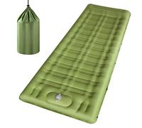 linenix Matelas Autogonflant,Matelas Camping,Matelas Gonflable 1 Place,12cm D'épaisseur,Matelas Trekking,Matelas Randonnée Ultra Léger,Portable avec Oreiller Int égré et Pompe à Pied,Camping (Vert)
