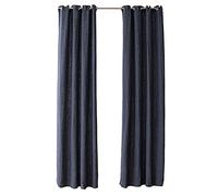 LinenMe 1x Rideau Lin 100% avec Oeillets - Rideaux Voilage Lin pour Salon Chambre à Coucher - 140x280 cm - Terra Anthracite